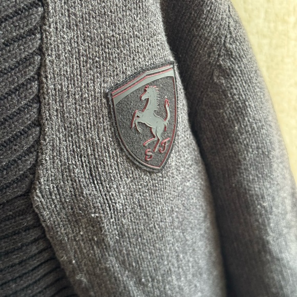 Puma Ferrari Men Charcoal Zip-Up Sweater | Large - Picture 6 of 13